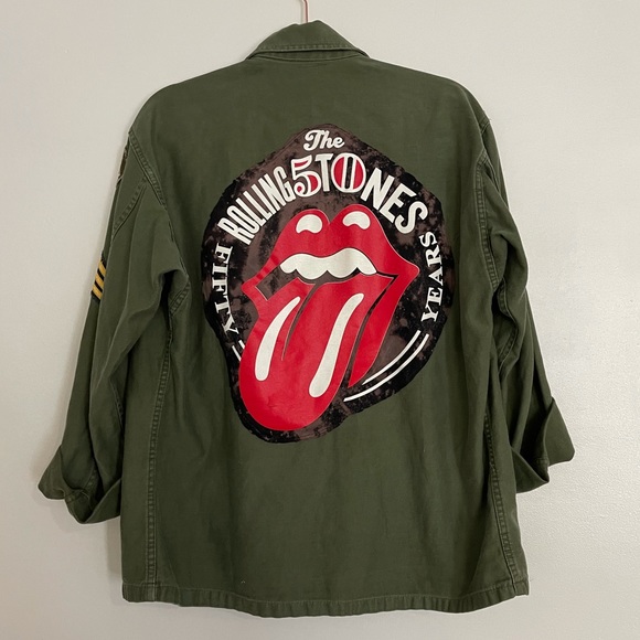 Army Jacket Embellished with Rolling Stones image - Picture 2 of 12